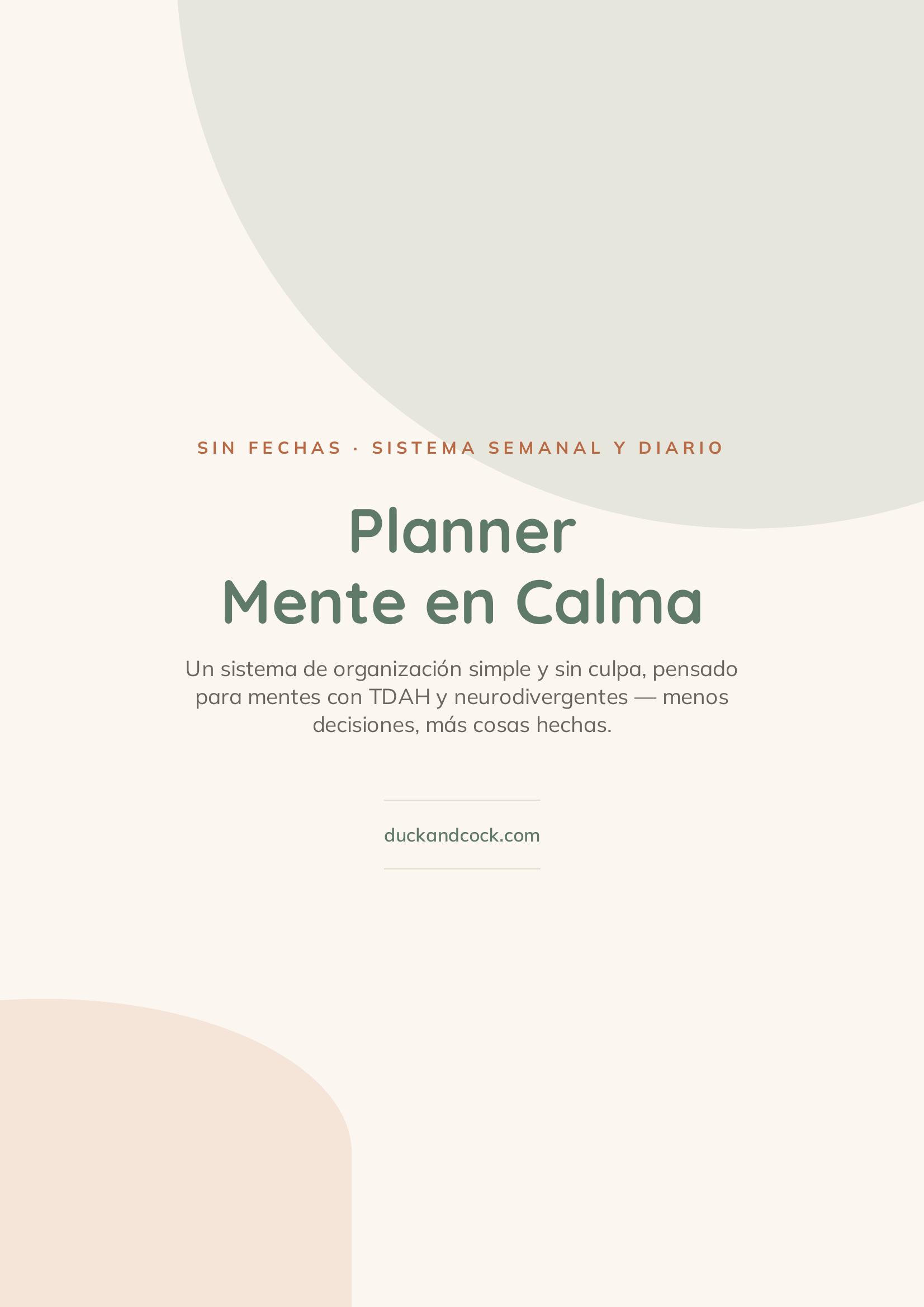 Planner Mente en Calma — Sistema Semanal y Diario para TDAH (PDF Imprimible)